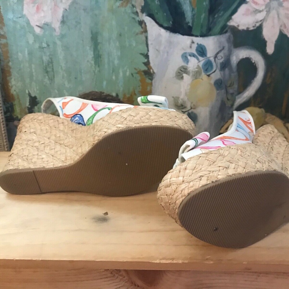 Coach Multicolor Floral Print Espadrille Wedges - Picture 3 of 9